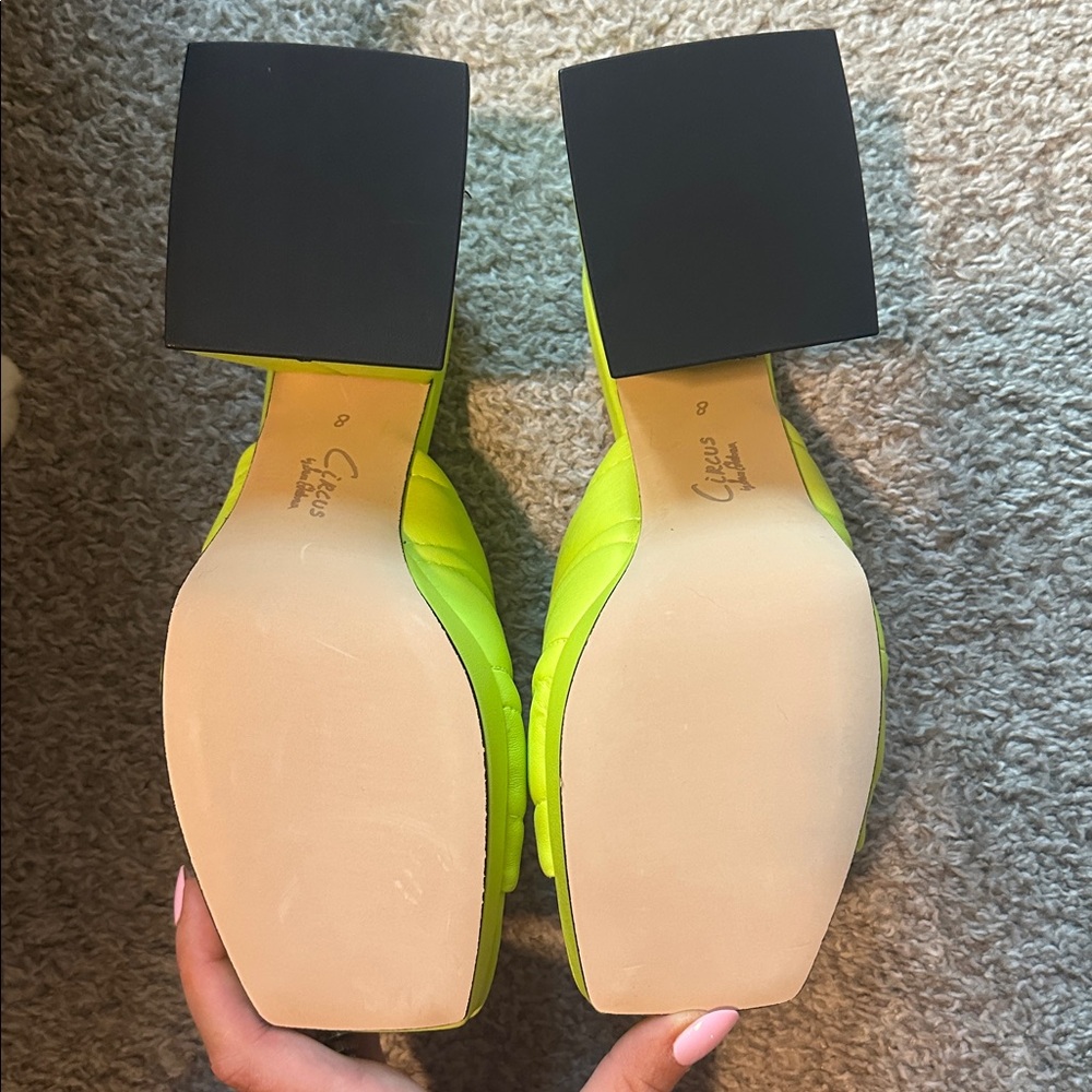Circus by Sam Edelman Neon Lime Quilted Block Heel - Picture 3 of 5